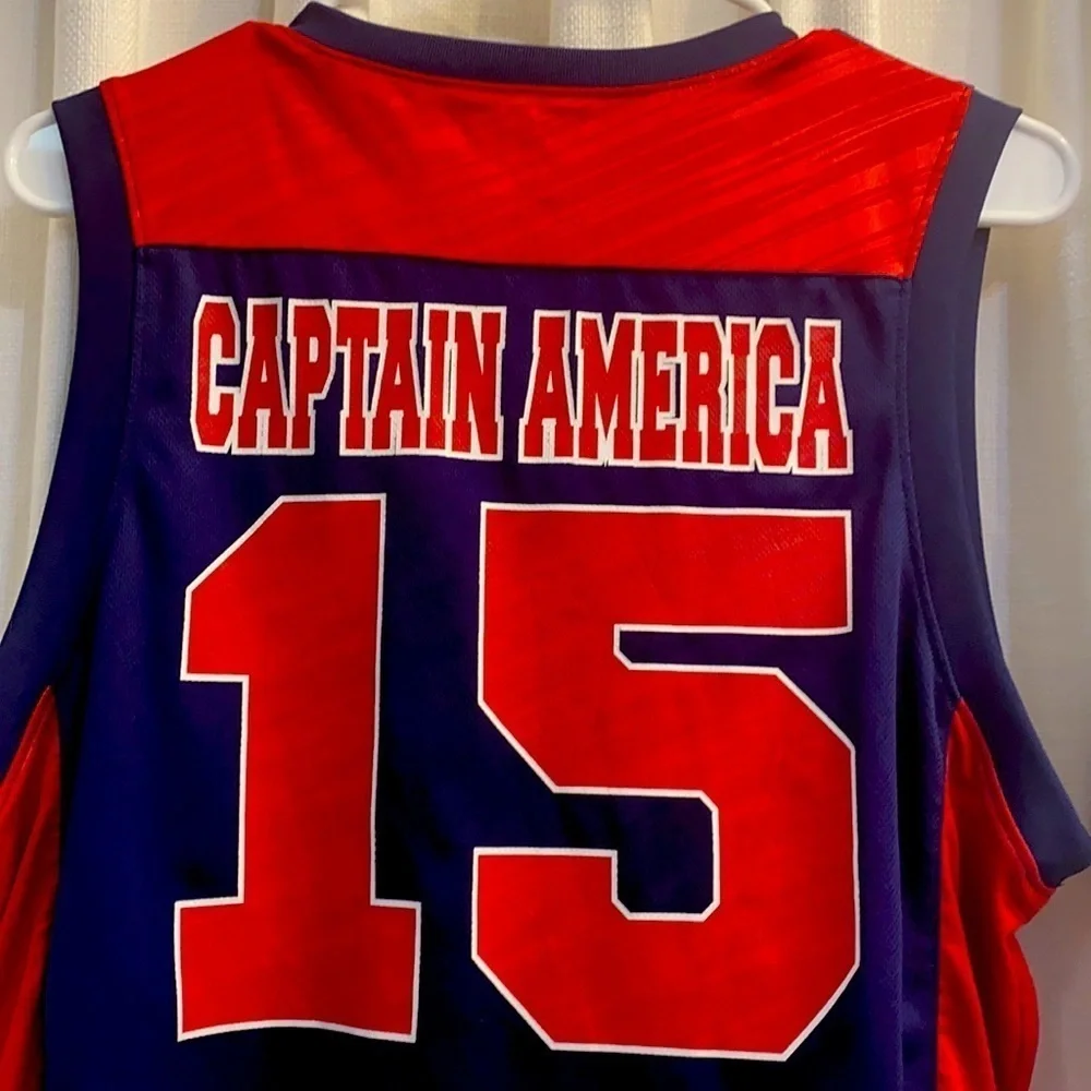 Men’s Marvel Captain America Basketball Jersey M - Picture 4 of 5
